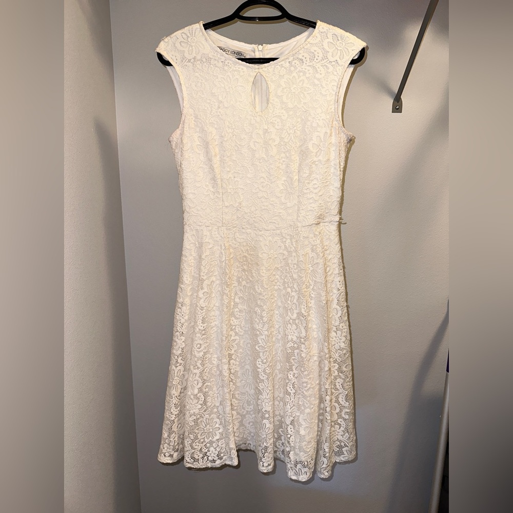 Laggy London White Lace A-line dress